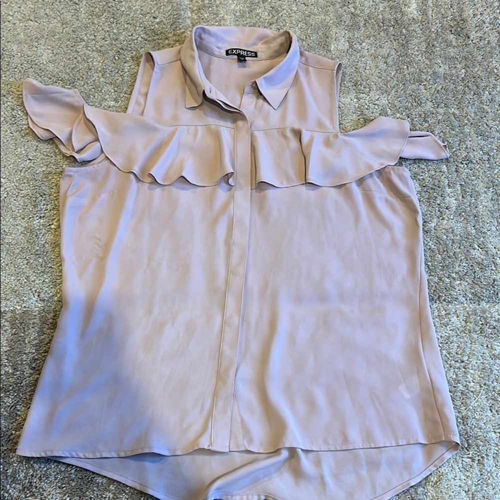 Express Women's Pink Ruffle Top​